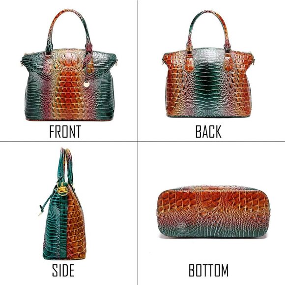 Women Purse Satchel Bag Long Crossbody Classy Tote Bag Top Handle Vegan Leather - Picture 3 of 8